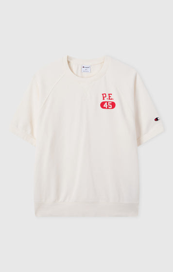 Sweat-shirt Col Rond à Manches Courtes avec Graphique pour Femme