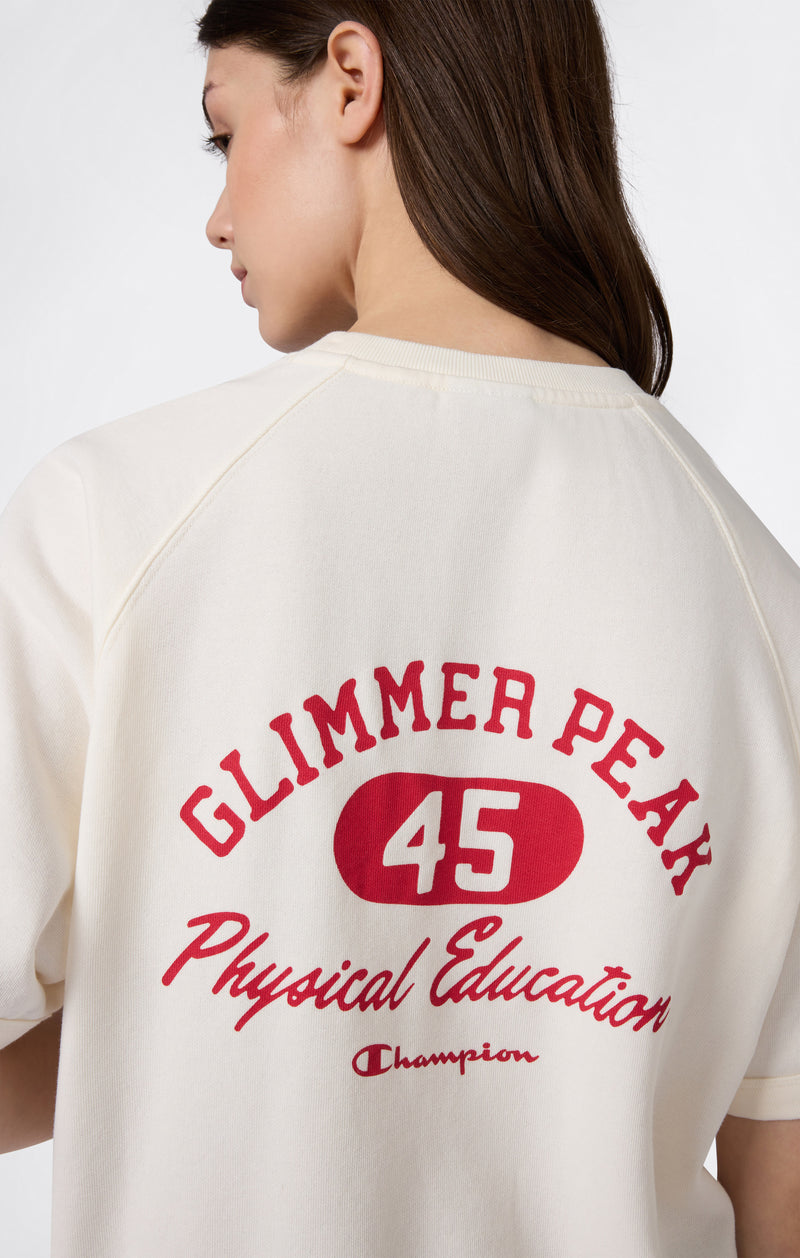 Sudadera de Cuello Redondo y Manga Corta con Gráfica para Mujer