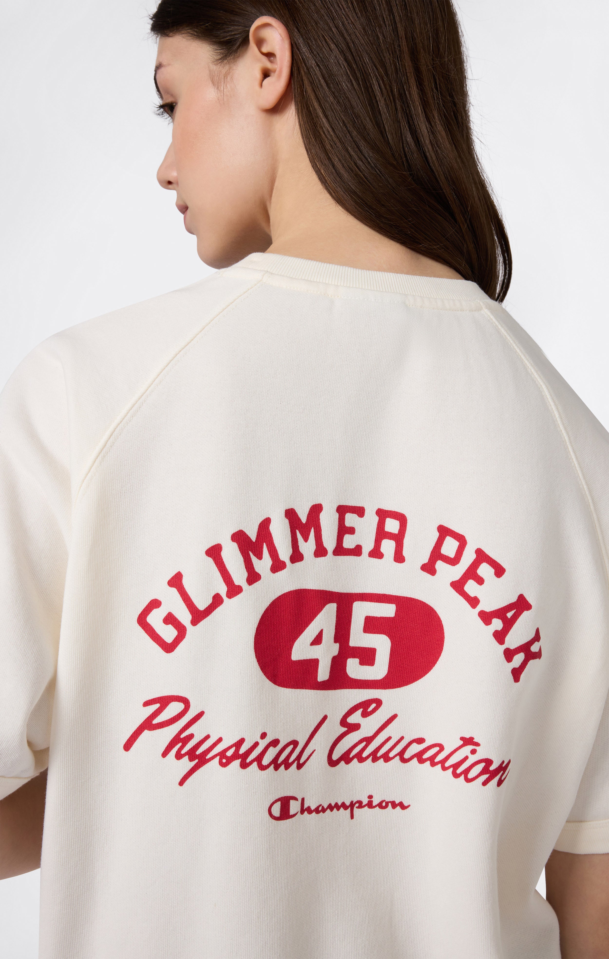 Sudadera de Cuello Redondo y Manga Corta con Gráfica para Mujer