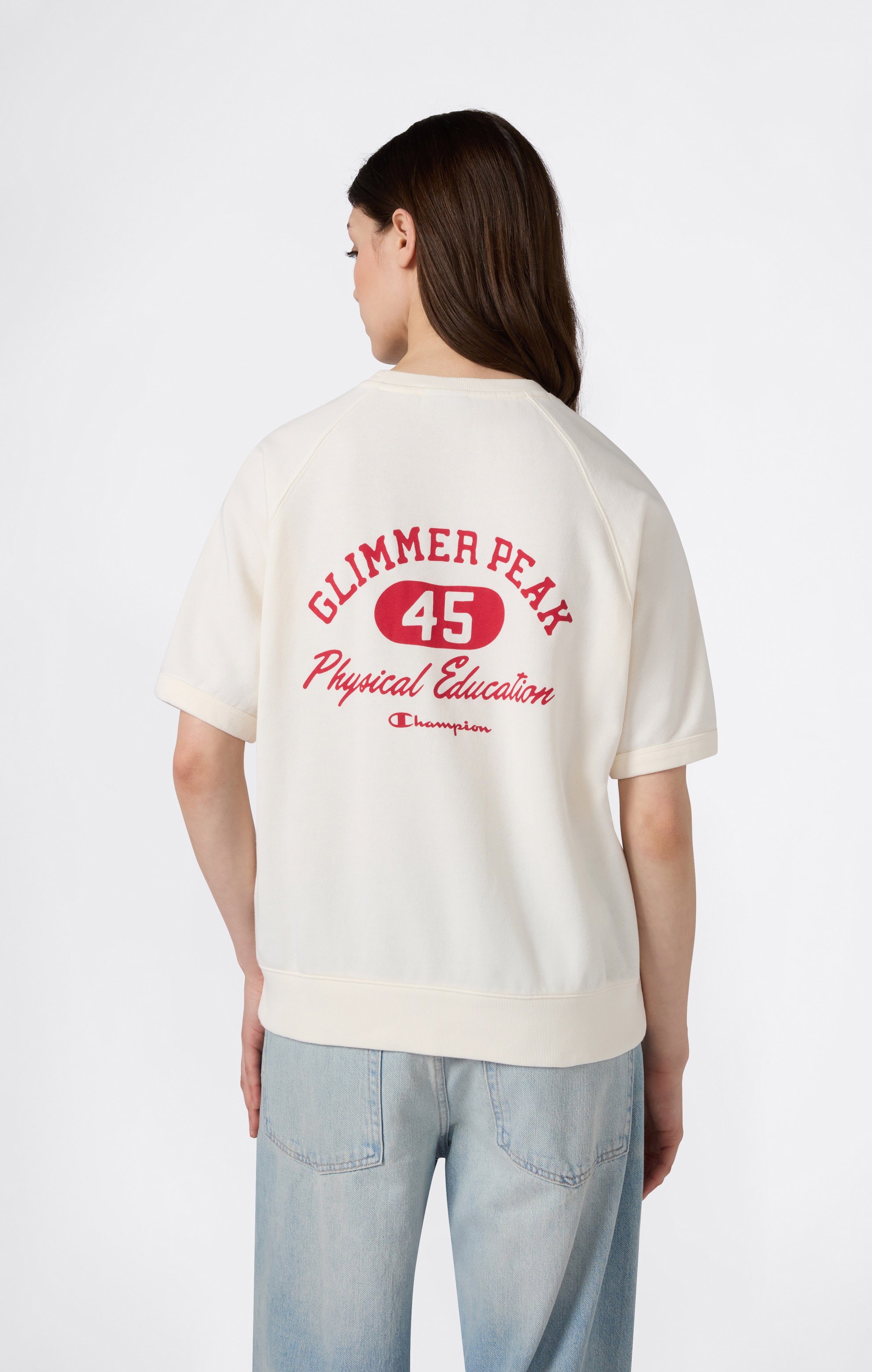 Sudadera de Cuello Redondo y Manga Corta con Gráfica para Mujer