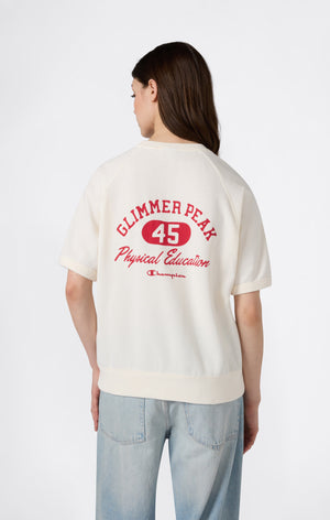 Sudadera de Cuello Redondo y Manga Corta con Gráfica para Mujer