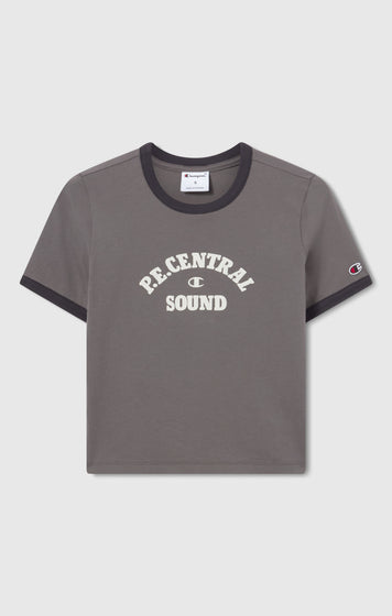 Women’s Cropped Ringer T-Shirt with Graphic