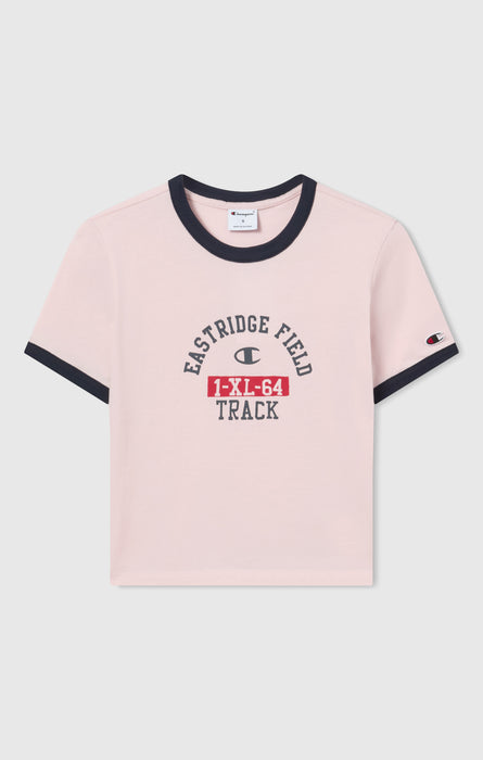 T-shirt Crop Ringer con Grafica da Donna
