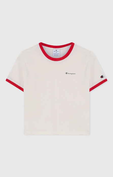 T-shirt Crop Ringer con Grafica da Donna