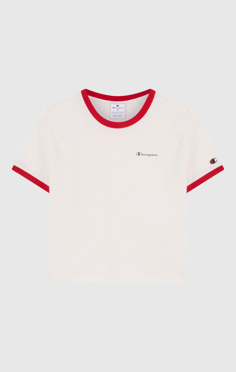 T-shirt Ringer Crop avec Graphique pour Femme