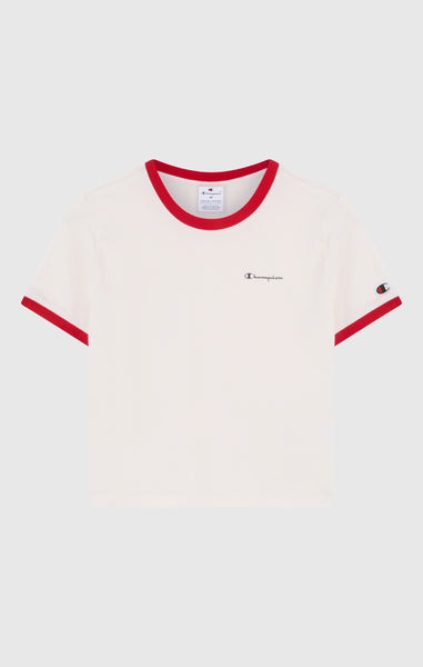 T-shirt Ringer Crop avec Graphique pour Femme