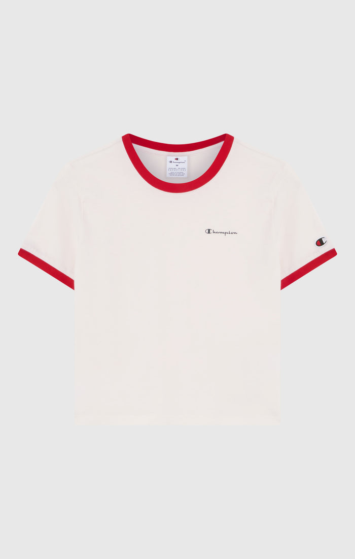 T-shirt Ringer Crop avec Graphique pour Femme