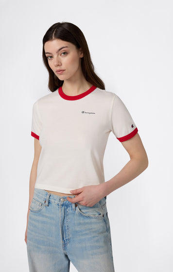 Women’s Cropped Ringer T-Shirt with Graphic