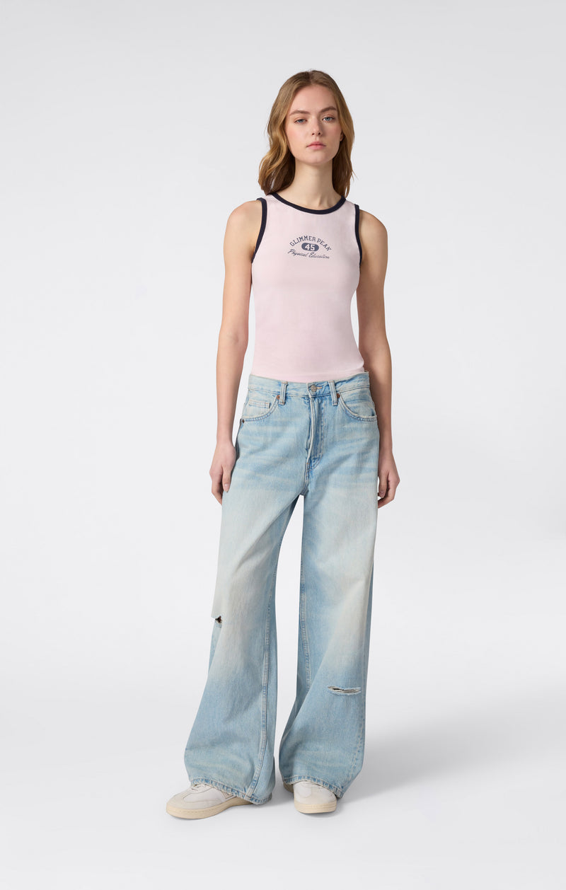 Débardeur Ringer avec Graphique pour Femme