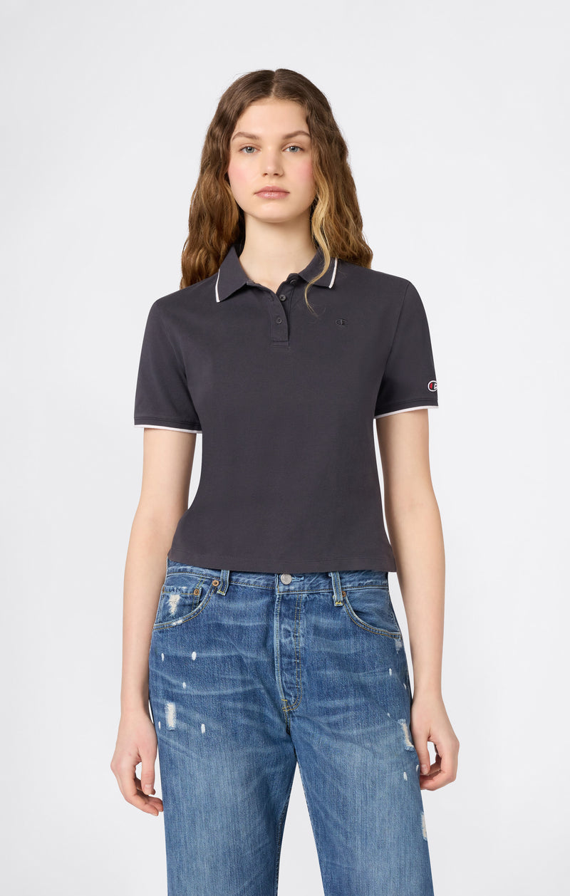 Damen Cropped Poloshirt
