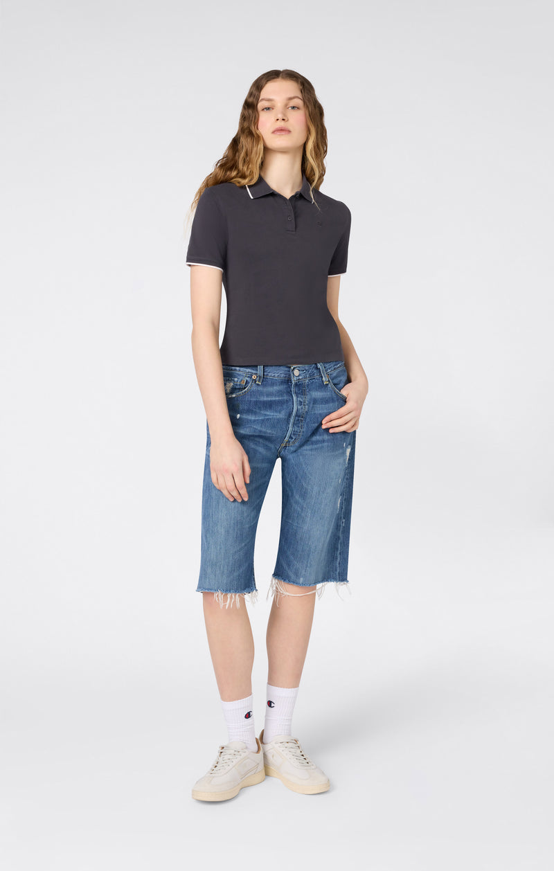 Damen Cropped Poloshirt