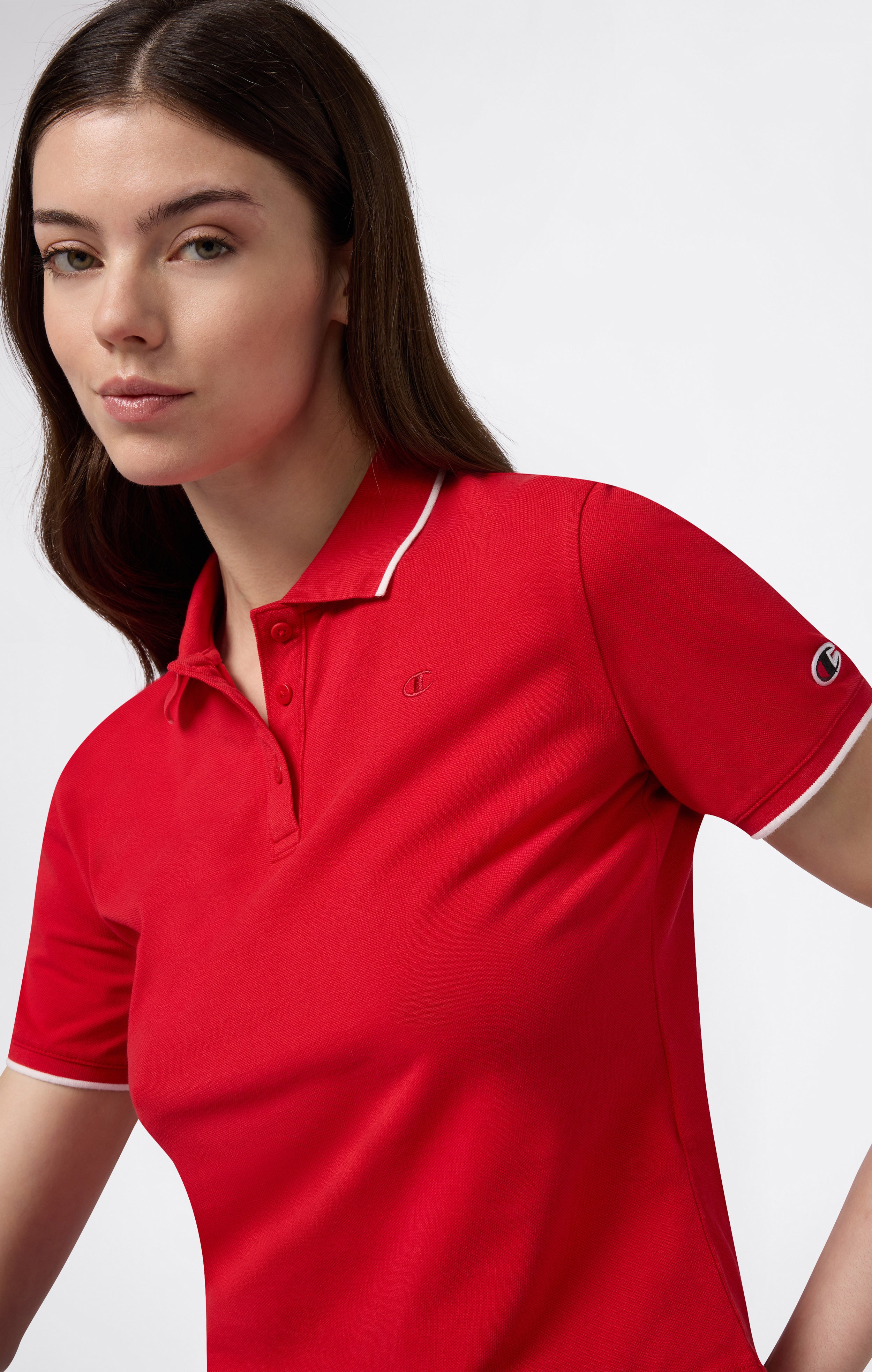 Damen Cropped Poloshirt