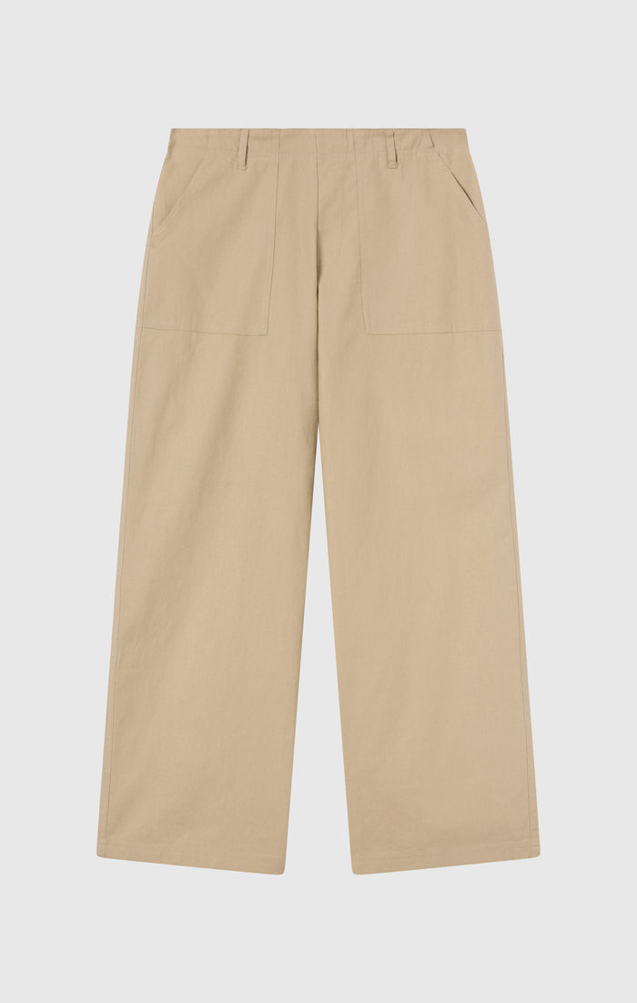 Pantalon tissé à jambe droite pour femme