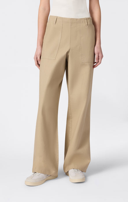 Pantalon tissé à jambe droite pour femme