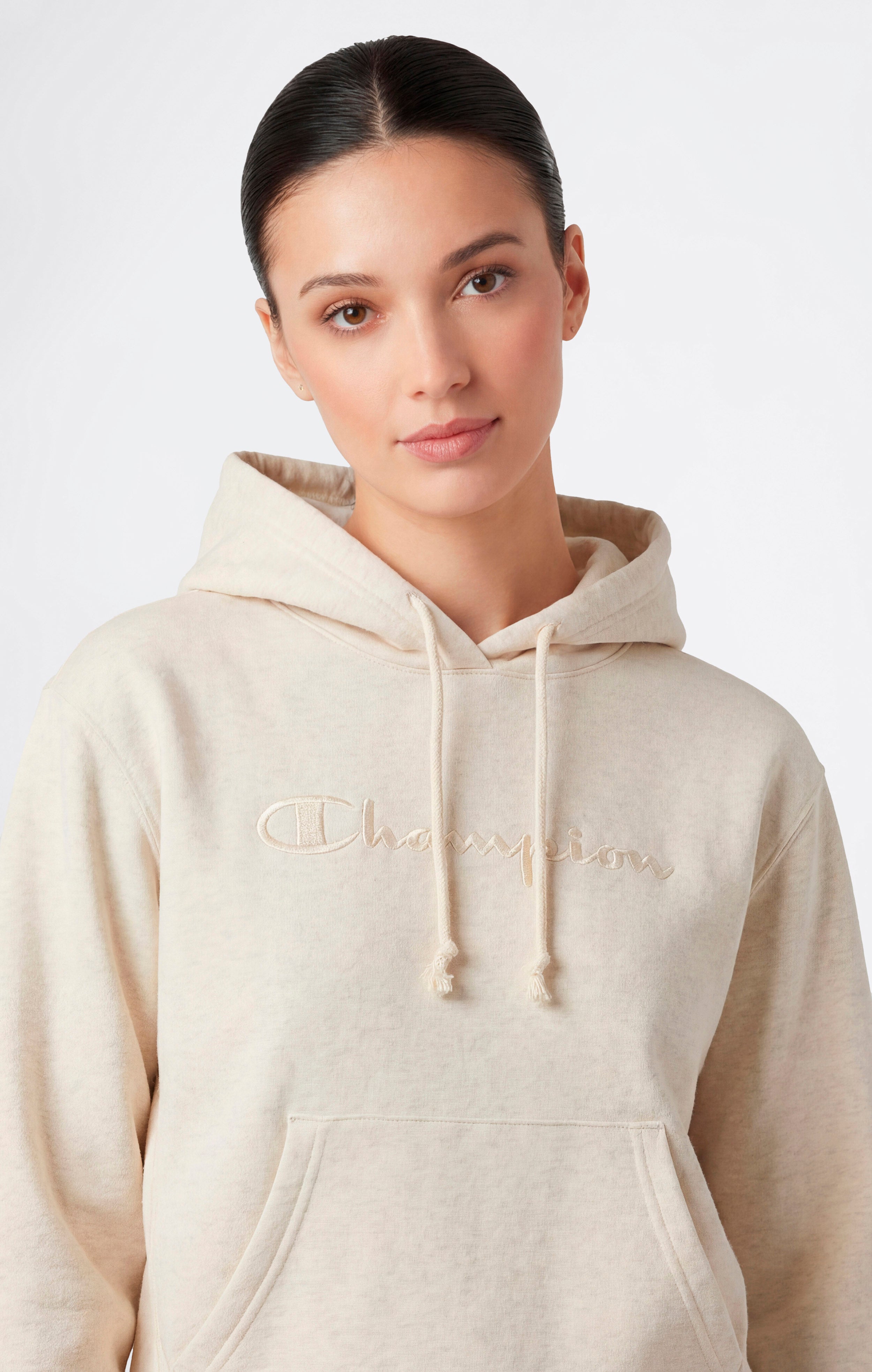 Leichter Damen Hoodie mit Ton-in-Ton gesticktem Maxi-Logo Icons