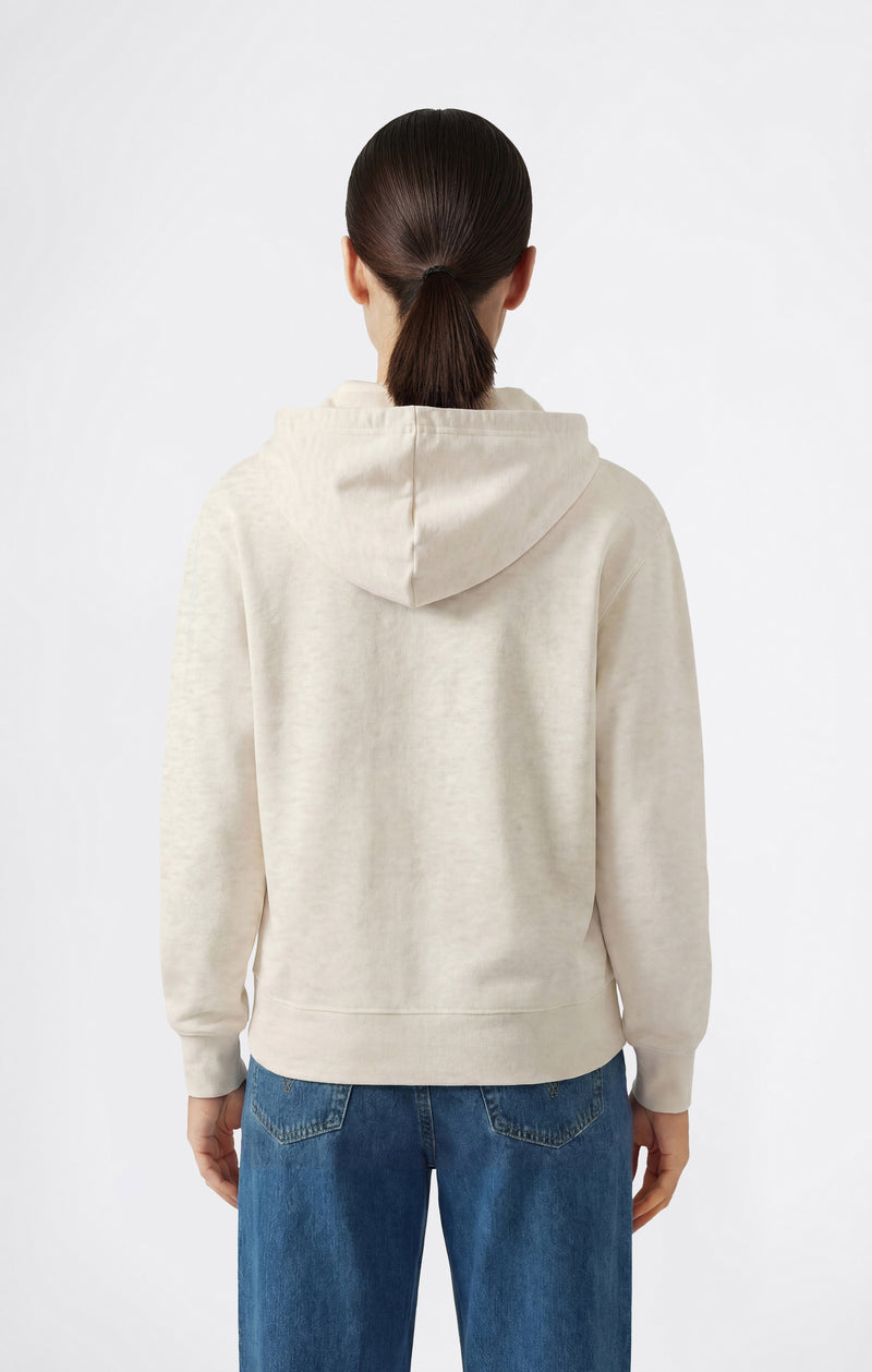 Leichter Damen Hoodie mit Ton-in-Ton gesticktem Maxi-Logo Icons