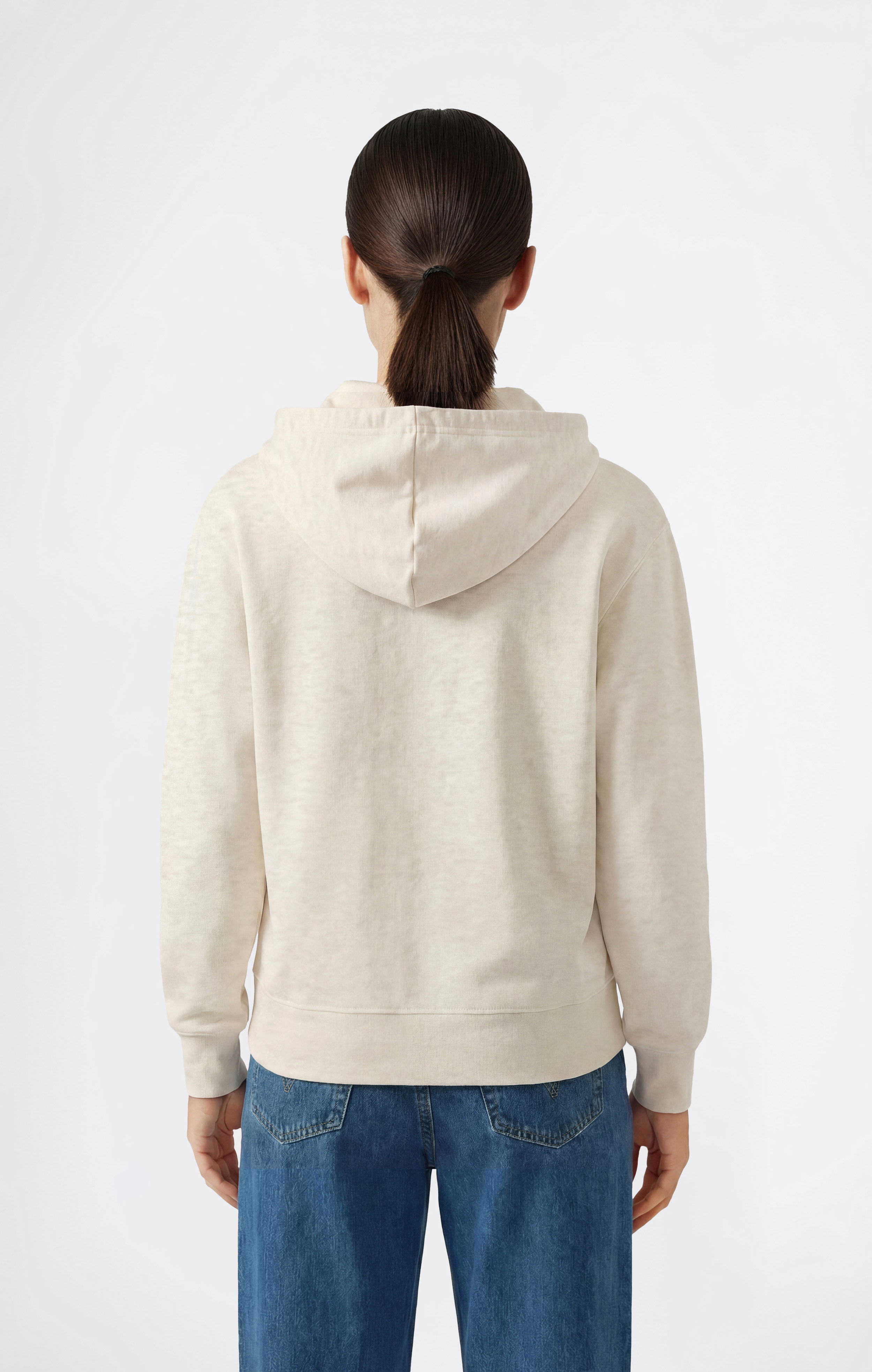 Leichter Damen Hoodie mit Ton-in-Ton gesticktem Maxi-Logo Icons