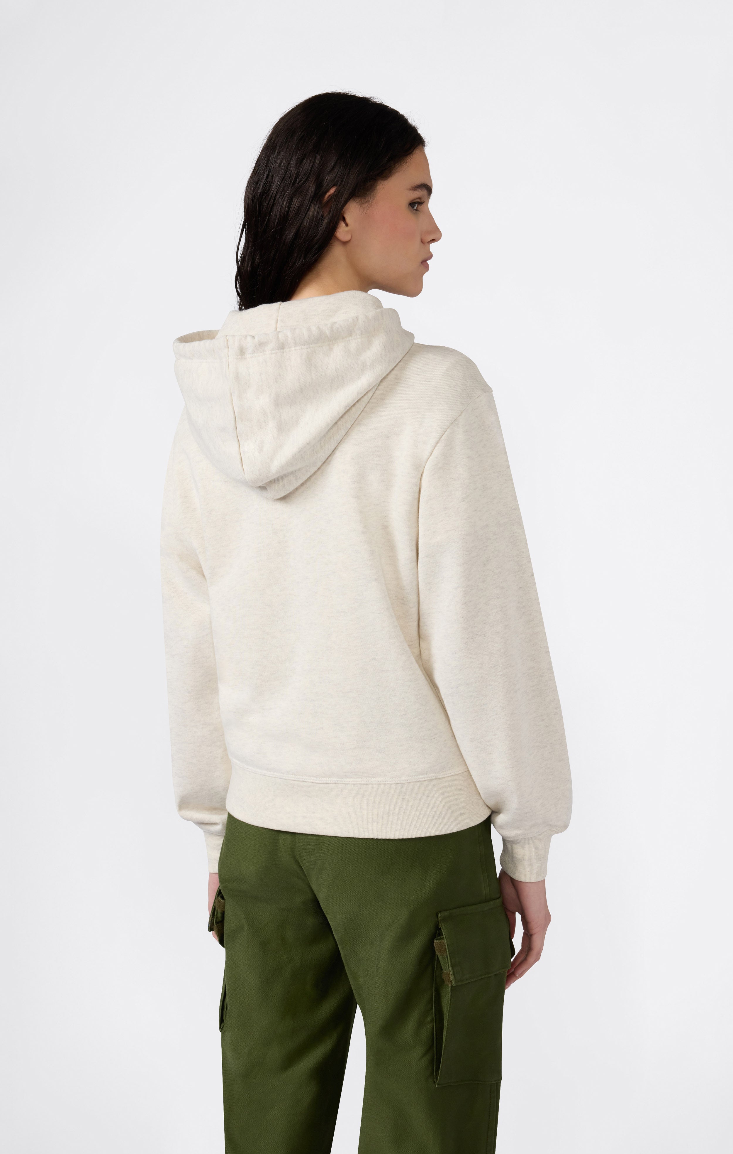 Felpa Leggera con Cappuccio e Maxi Logo Tonal Ricamato Donna Icons