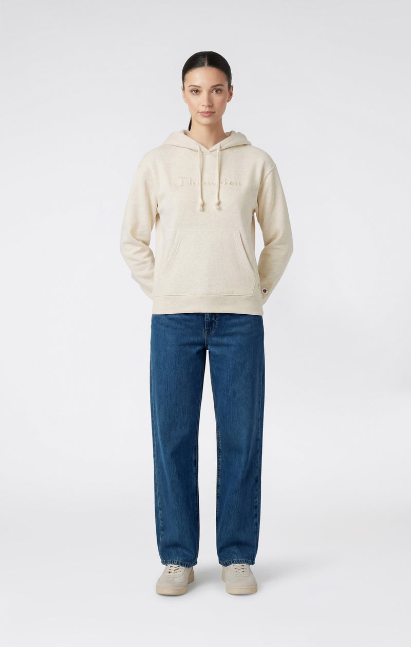 Leichter Damen Hoodie mit Ton-in-Ton gesticktem Maxi-Logo Icons