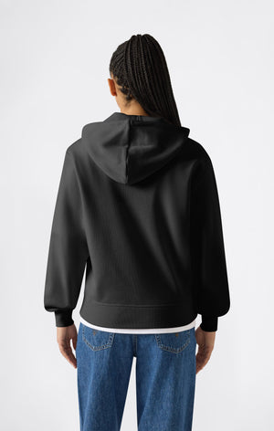 Leichter Damen Hoodie mit Ton-in-Ton gesticktem Maxi-Logo Icons