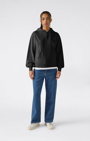 Leichter Damen Hoodie mit Ton-in-Ton gesticktem Maxi-Logo Icons