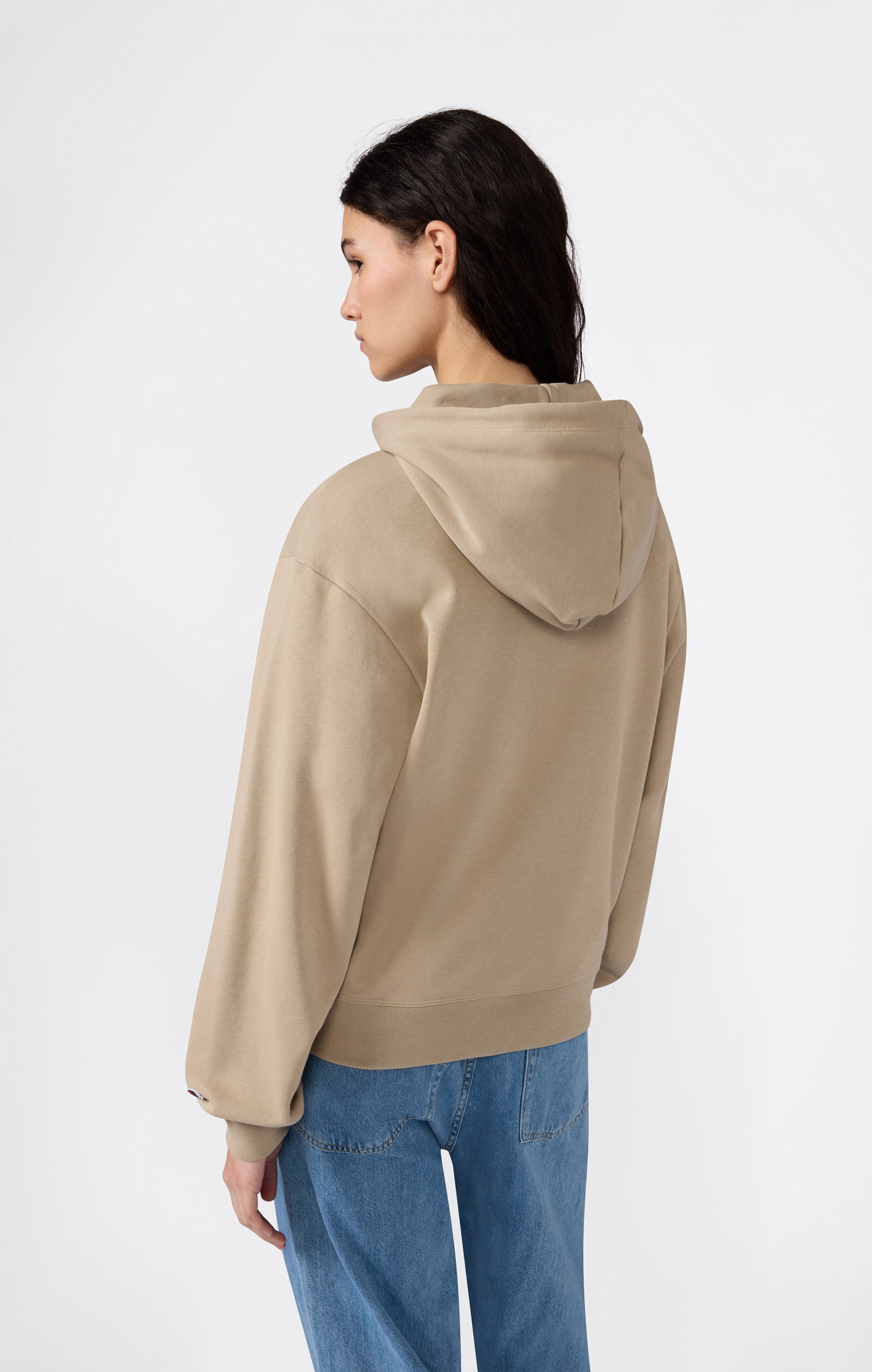 Felpa Leggera con Cappuccio e Maxi Logo Tonal Ricamato Donna Icons