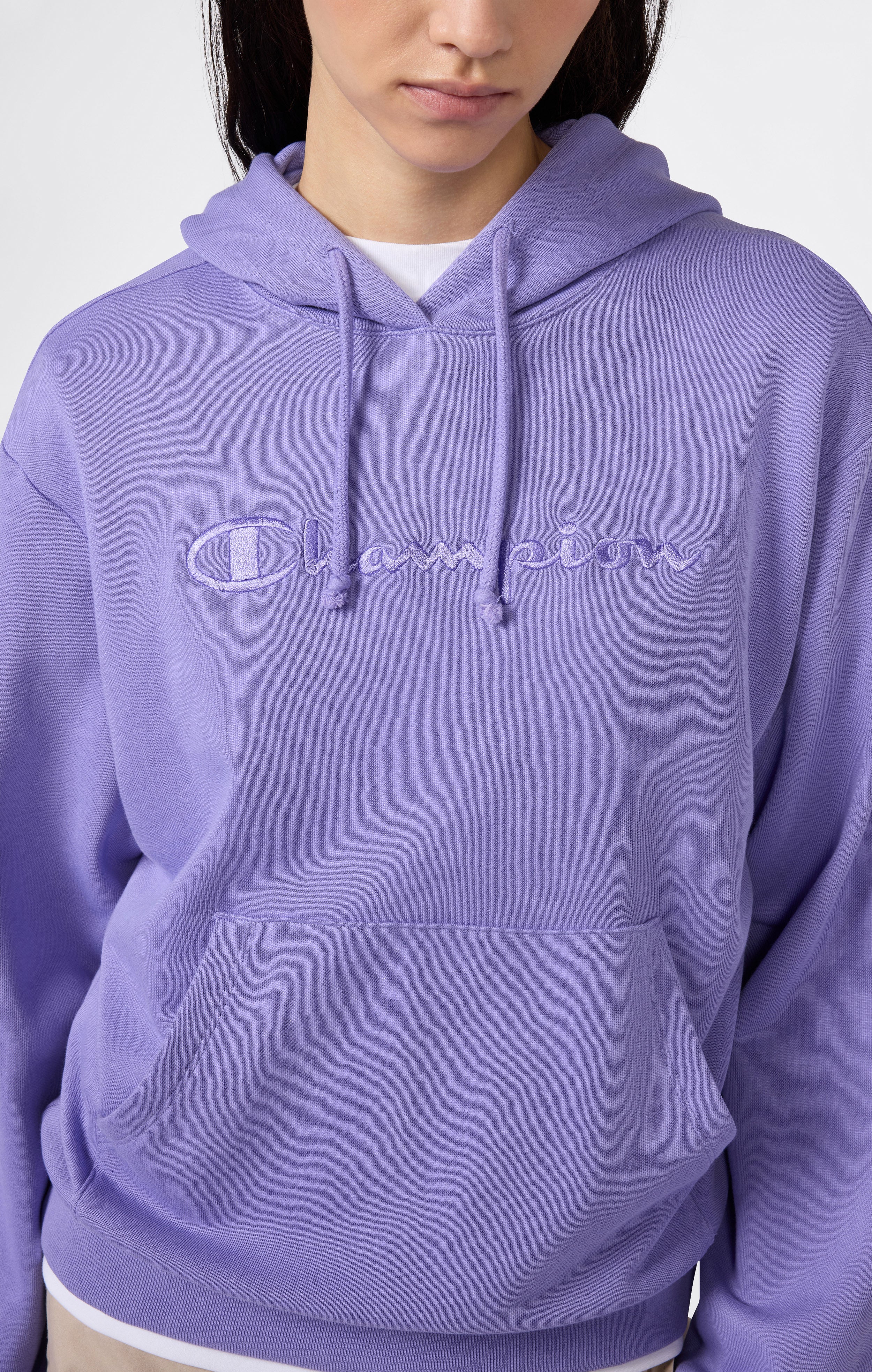 Felpa Leggera con Cappuccio e Maxi Logo Tonal Ricamato Donna Icons