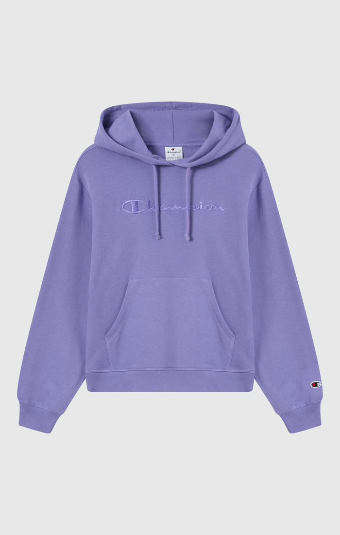 Sweat Léger à Capuche avec Maxi Logo Ton sur Ton Brodé pour Femme Icons