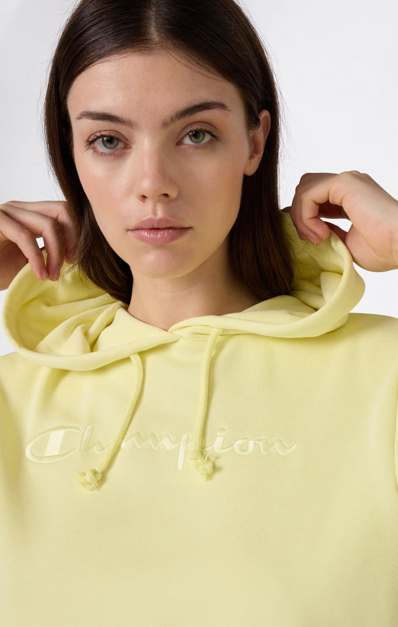 Sweat Léger à Capuche avec Maxi Logo Ton sur Ton Brodé pour Femme Icons