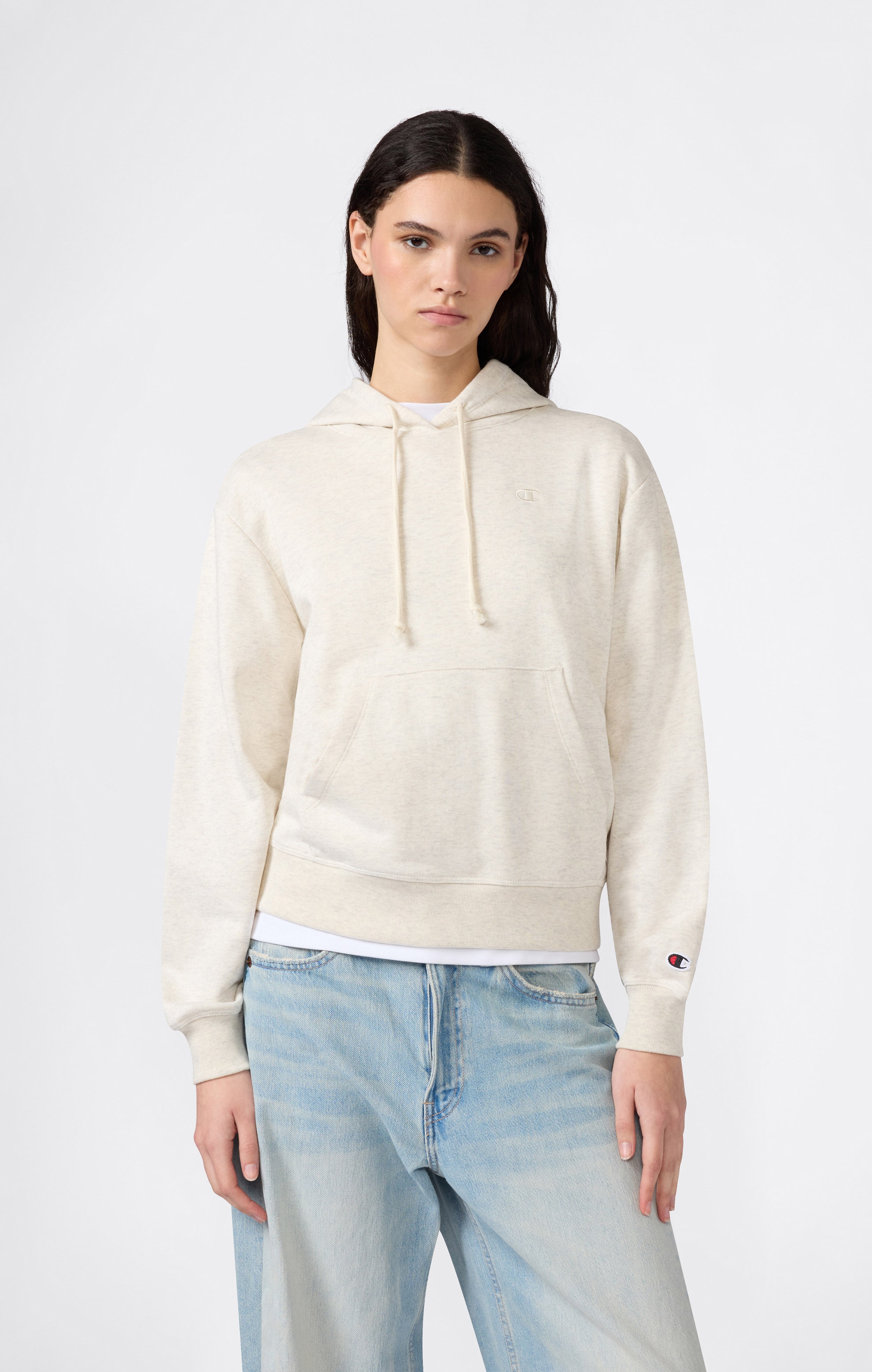 Felpa Leggera con Cappuccio e "C" Logo Tonal Ricamato Donna Icons