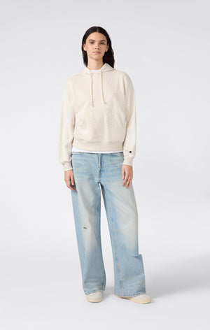 Felpa Leggera con Cappuccio e "C" Logo Tonal Ricamato Donna Icons