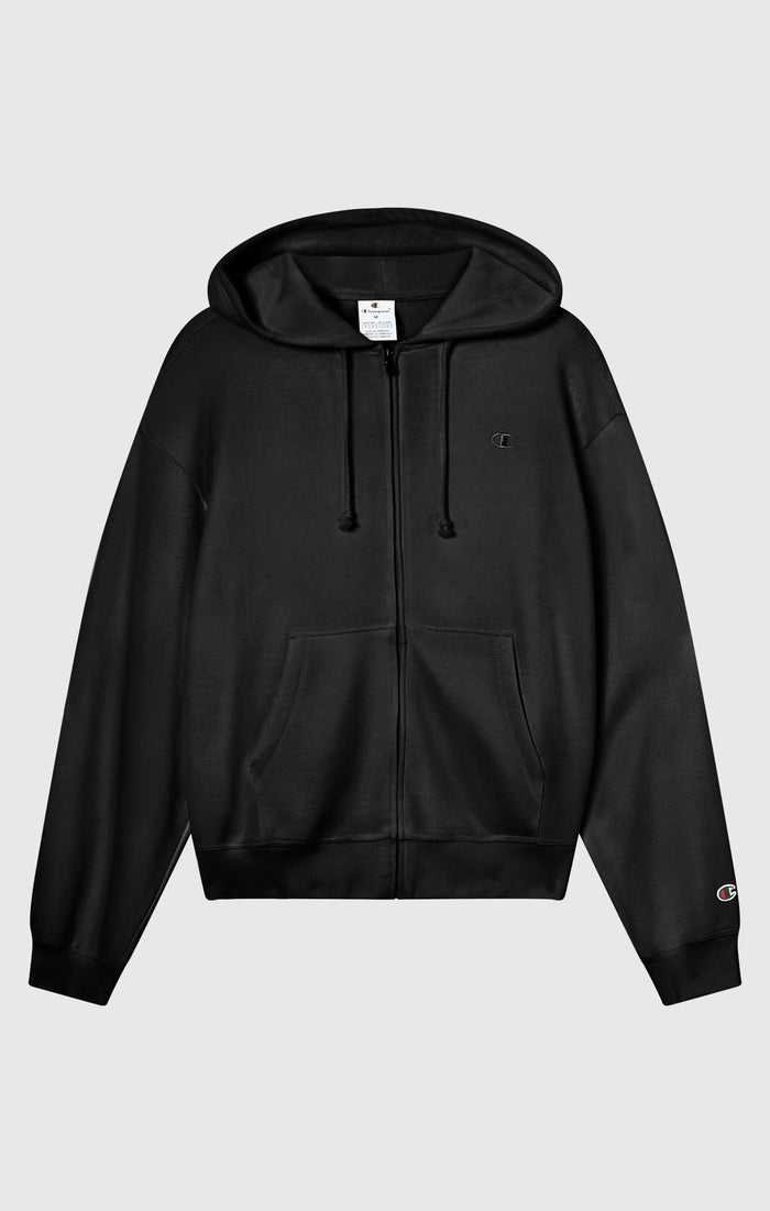 Sweat Léger à Capuche avec Zip Intégral et Logo “C” Ton sur Ton Brodé pour Femme Icons