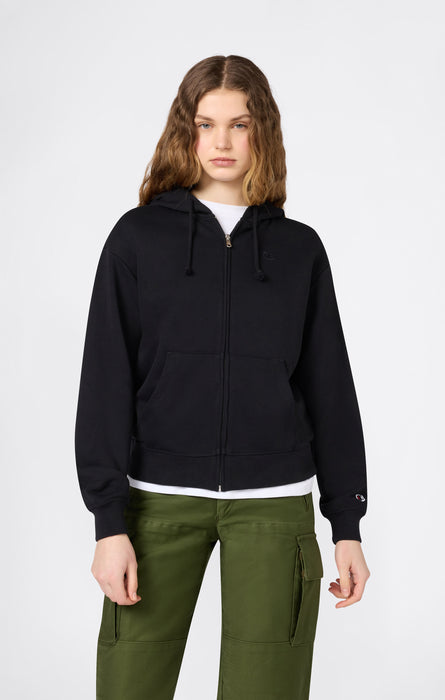 Felpa Leggera con Cappuccio e Zip Intera con Logo “C” Tonal Ricamato da Donna Icons