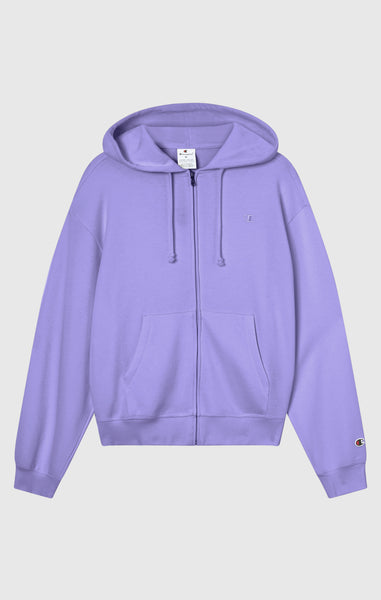 Women’s Lightweight Full Zip Hooded Sweatshirt with Tonal Embroidered “C” Logo Icons