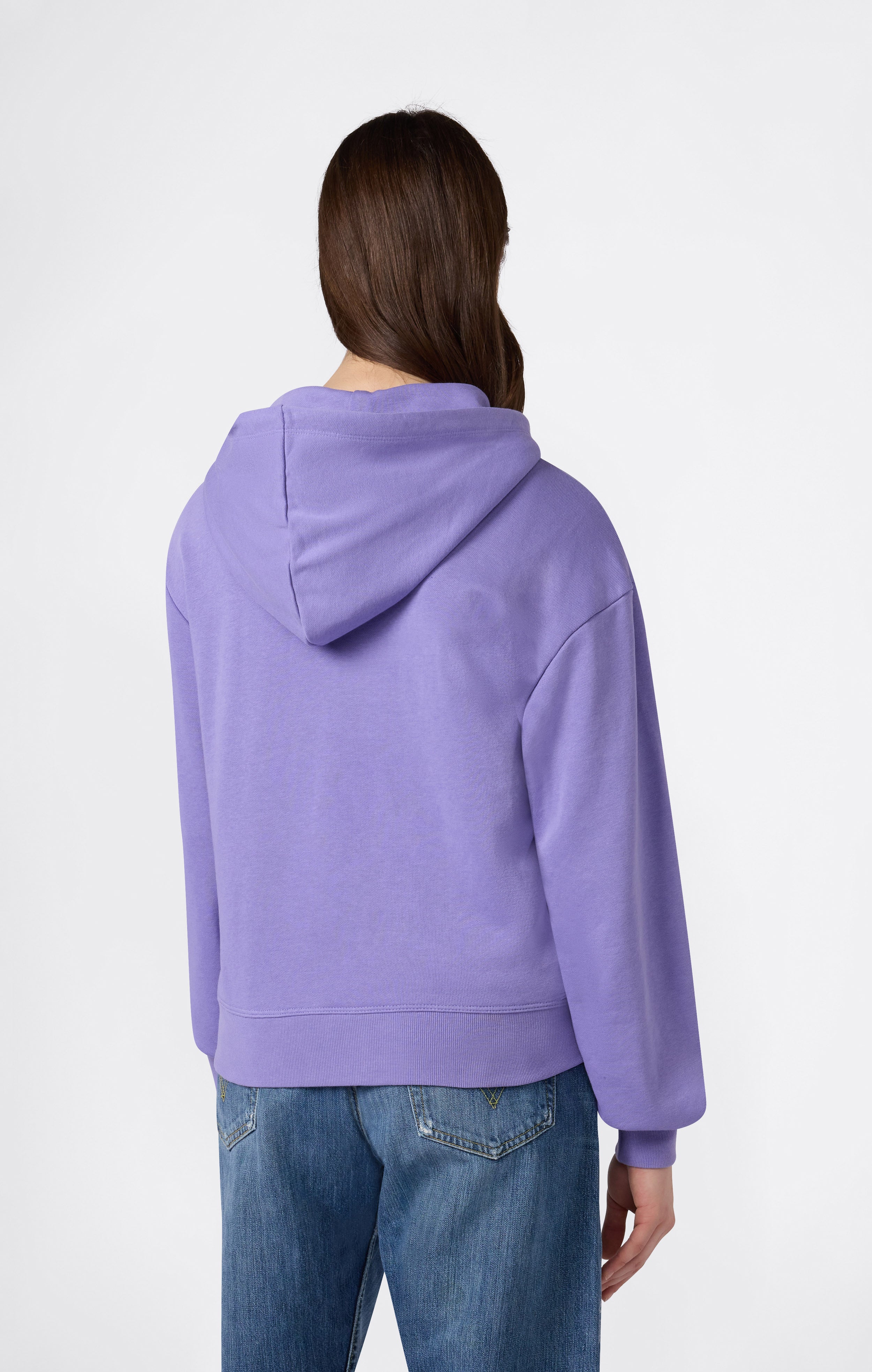 Leichter Damen Hoodie mit durchgehendem Reißverschluss und ton-in-ton gesticktem „C“-Logo Icons