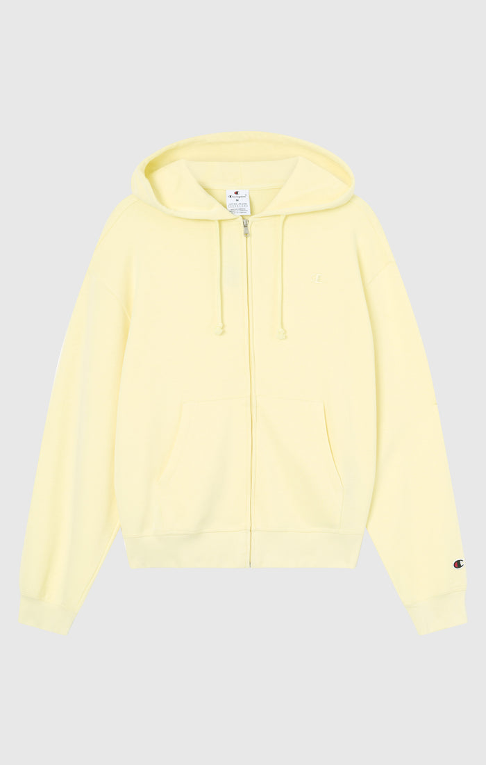 Sweat Léger à Capuche avec Zip Intégral et Logo “C” Ton sur Ton Brodé pour Femme Icons