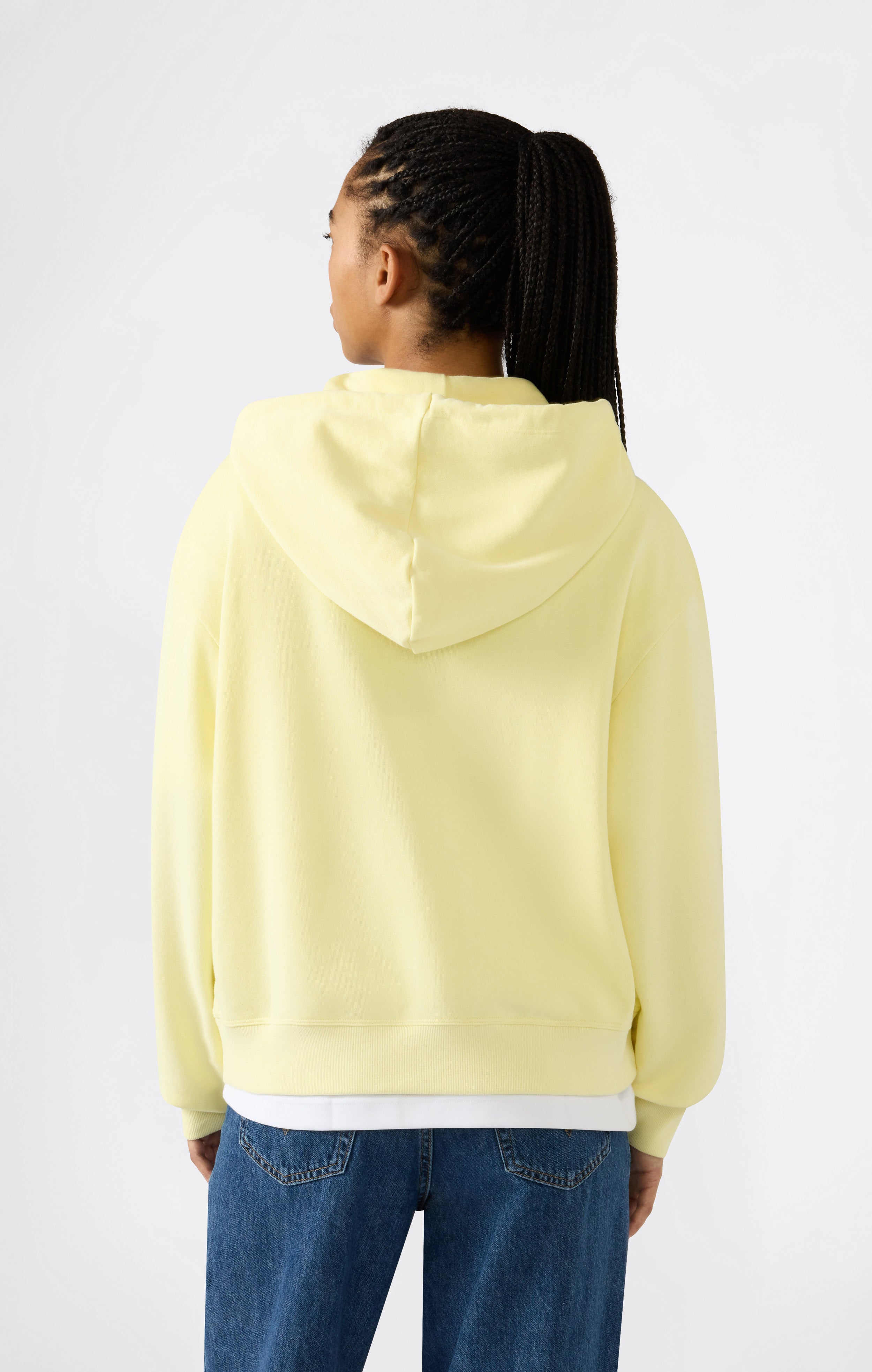 Sweat Léger à Capuche avec Zip Intégral et Logo “C” Ton sur Ton Brodé pour Femme Icons