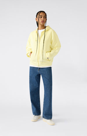 Sweat Léger à Capuche avec Zip Intégral et Logo “C” Ton sur Ton Brodé pour Femme Icons