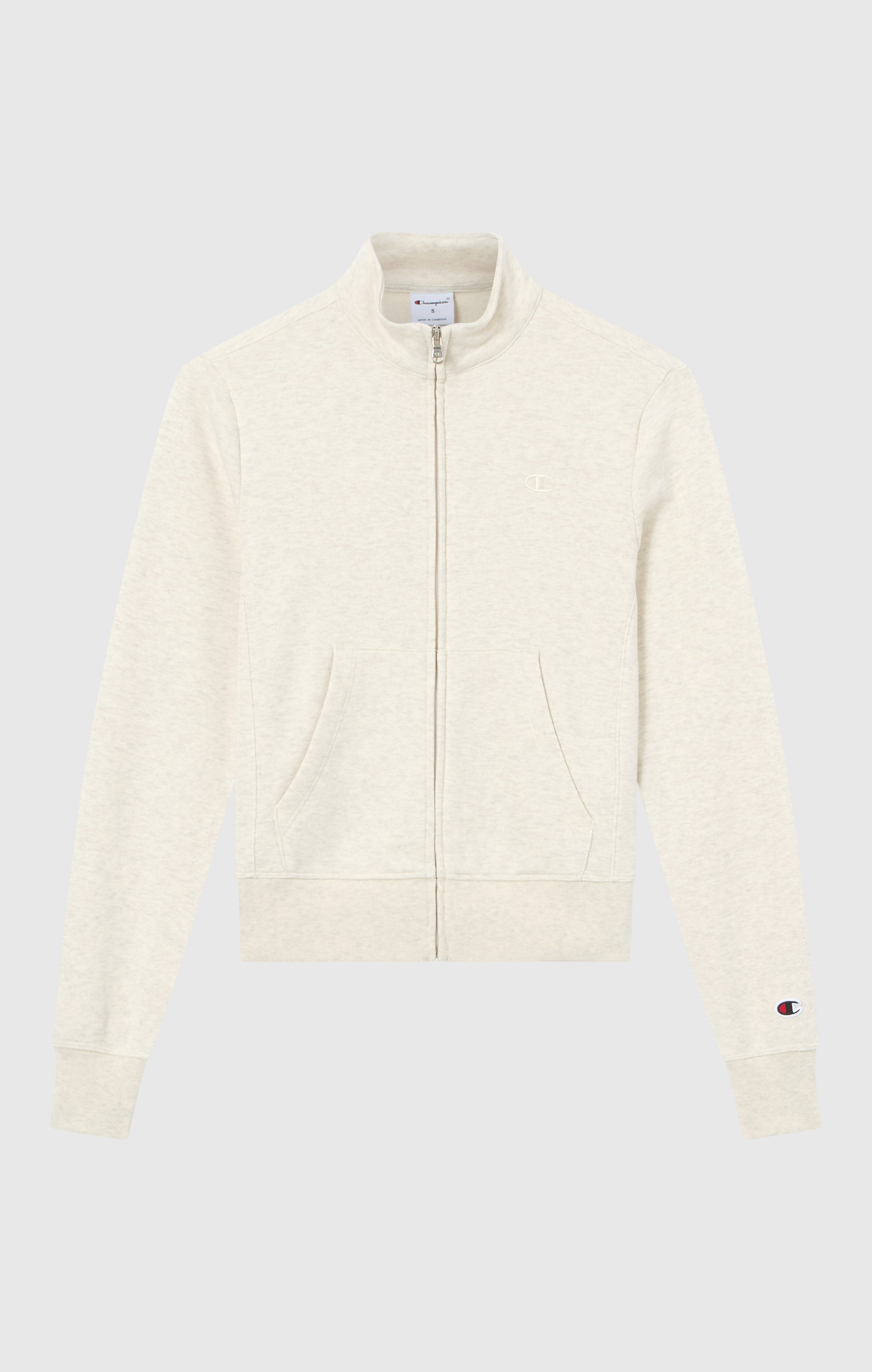 Leichter Damen Sweatshirt mit durchgehendem Reißverschluss und ton-in-ton gesticktem „C“-Logo Icons