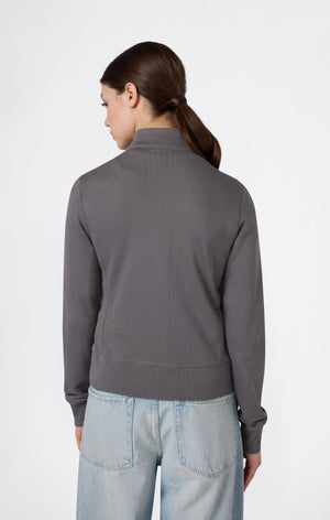 Women’s Lightweight Full Zip Sweatshirt with Tonal Embroidered “C” Logo Icons