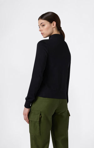 Felpa Leggera con Zip Intera e Logo “C” Tonal Ricamato da Donna Icons