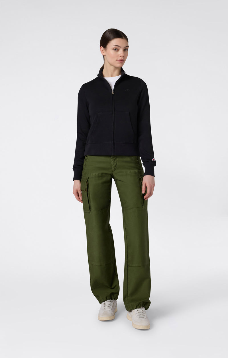 Felpa Leggera con Zip Intera e Logo “C” Tonal Ricamato da Donna Icons