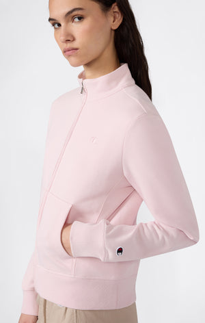 Felpa Leggera con Zip Intera e Logo “C” Tonal Ricamato da Donna Icons