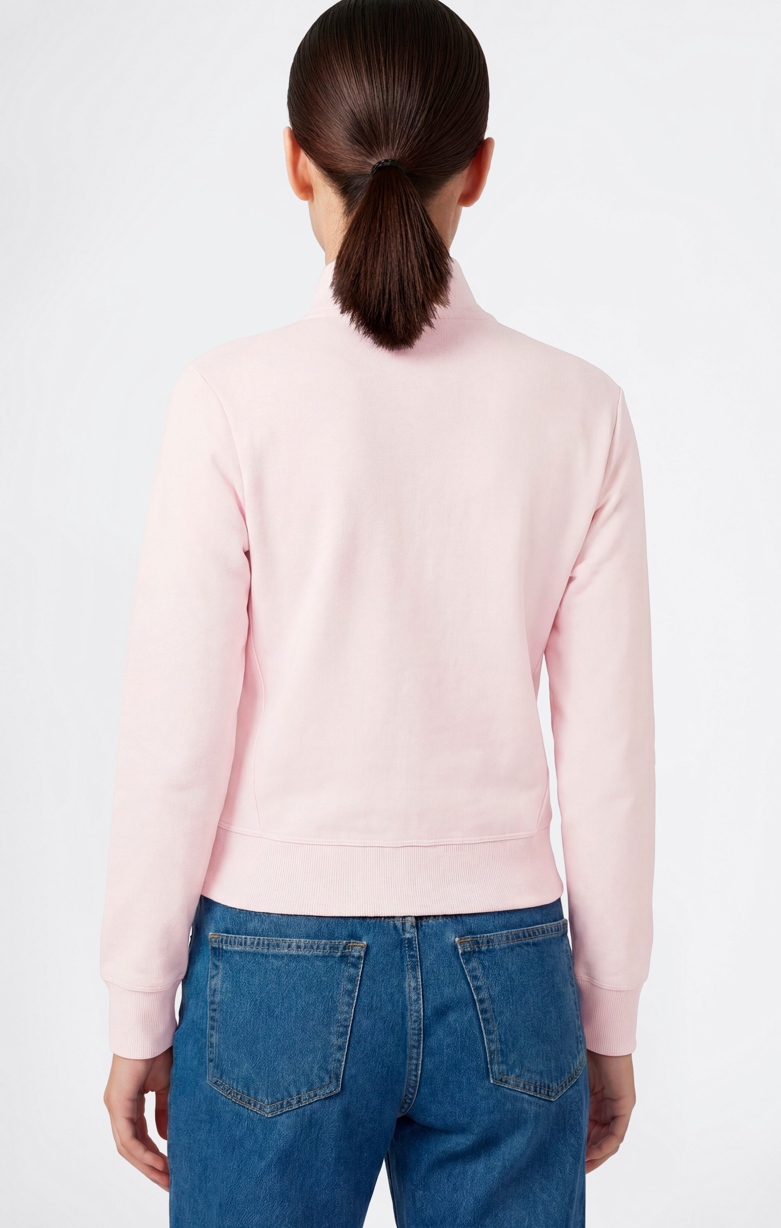 Leichter Damen Sweatshirt mit durchgehendem Reißverschluss und ton-in-ton gesticktem „C“-Logo Icons