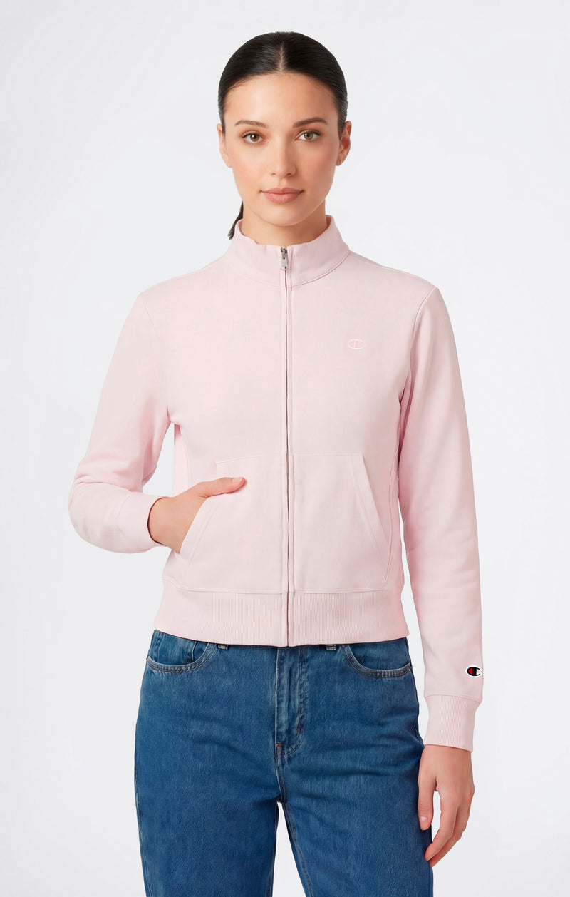 Leichter Damen Sweatshirt mit durchgehendem Reißverschluss und ton-in-ton gesticktem „C“-Logo Icons