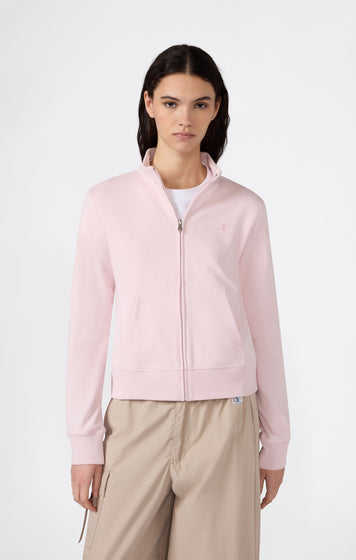 Felpa Leggera con Zip Intera e Logo “C” Tonal Ricamato da Donna Icons