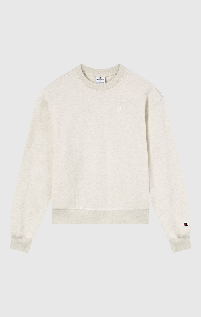 Women’s Lightweight Crewneck Sweatshirt with Tonal Embroidered “C” Logo Icons