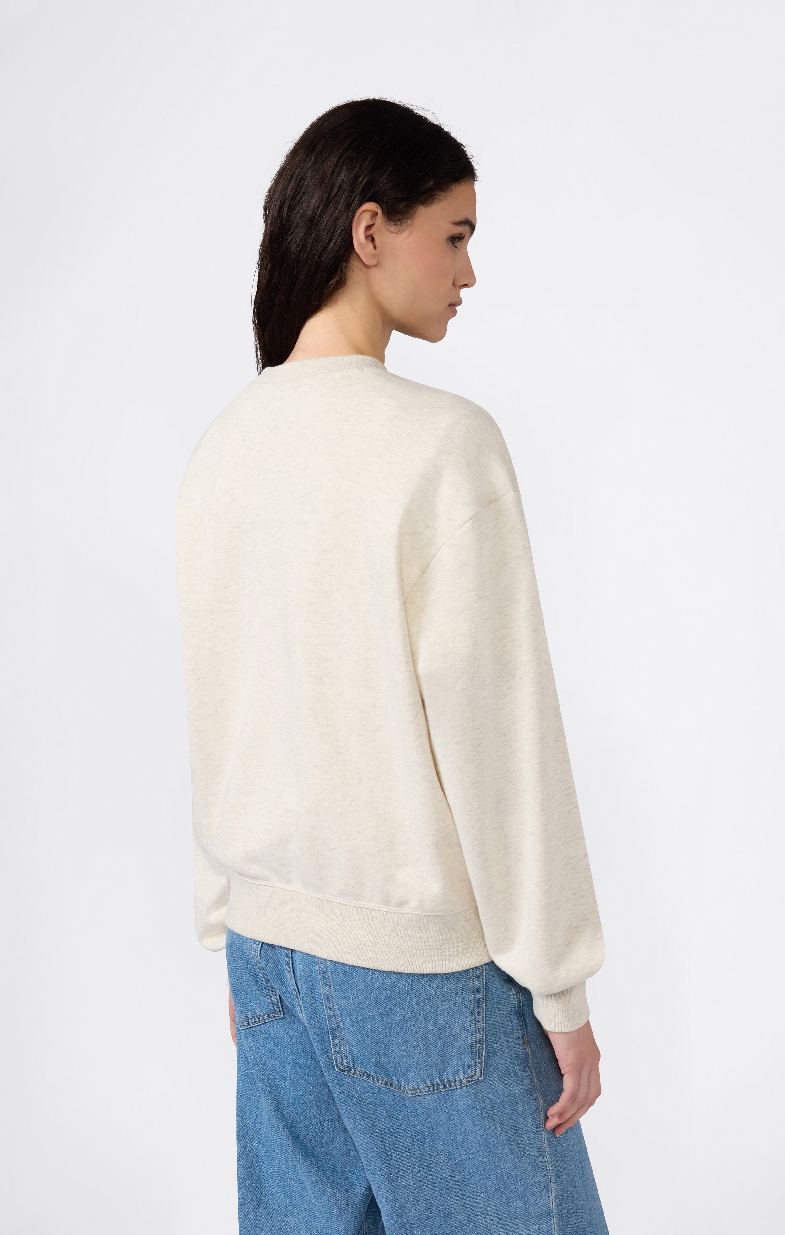 Women’s Lightweight Crewneck Sweatshirt with Tonal Embroidered “C” Logo Icons