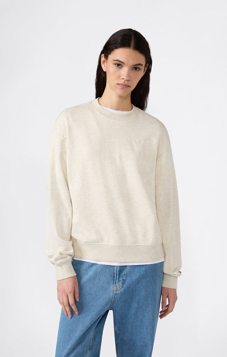 Sweat Léger Col Rond avec Logo “C” Ton sur Ton Brodé pour Femme Icons