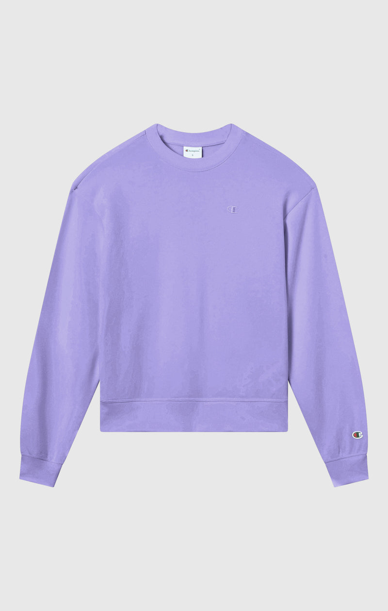 Women’s Lightweight Crewneck Sweatshirt with Tonal Embroidered “C” Logo Icons
